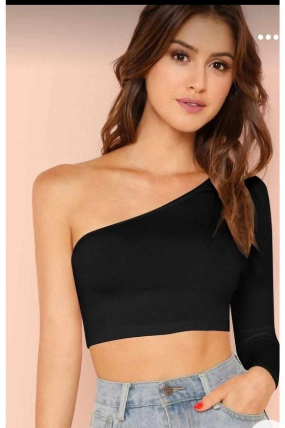 Kadin Tek Kol Crop Top